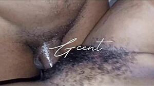 Close up of passionate hairy sex with moaning.