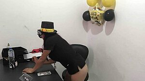 executive moans with plug