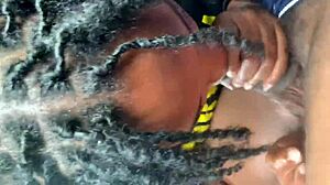 Public ebony deepthroat