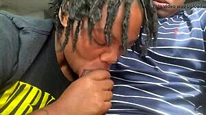 Public ebony deepthroat