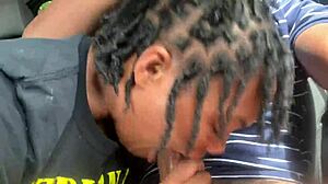 Public ebony deepthroat