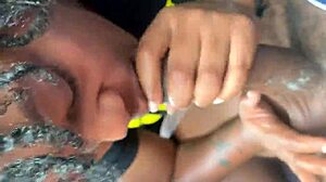 Public ebony deepthroat