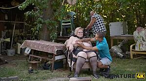 Mature Blonde Cum Covered