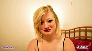 Blonde Deepthroats Monster Cock!