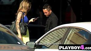 naughty busty milf sucking big tattooed dick while he licks her pussy