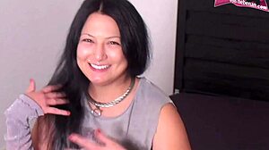 German chubby teen 18+ tries amateur casting pov with a user