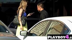 naughty busty milf sucking big tattooed dick while he licks her pussy