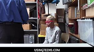 Hey, Watch Arie Faye Slide Her Ebony Pussy Over The LP Officer's Cock!