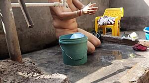 Bhabhi Outdoor Bath