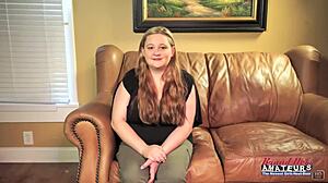 Curvy Redhead Masturbates