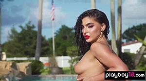 Bold Brunette Strips Naked