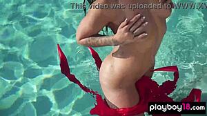 Bold Brunette Strips Naked