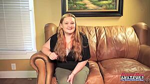 Curvy Redhead Masturbates