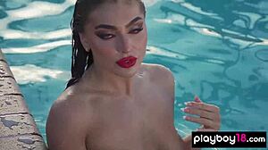 Bold Brunette Strips Naked