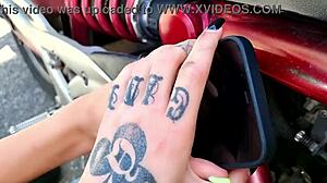 BIKER LESBIAN LICKING