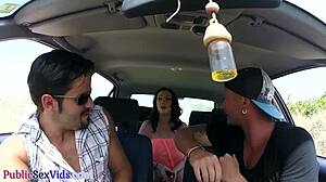 Busty Brit Public Blowjob