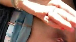 Blonde Masturbates Car