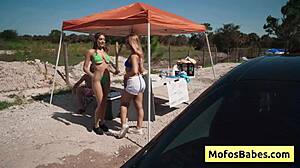 Busty blonde banged hard