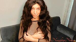 Disciplining Teen in Fishnets