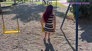 wife displays in park