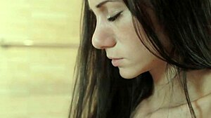 Brunette Bathroom Fingering