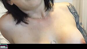 Brunette Footjob Scene