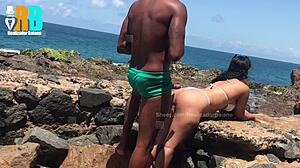 cuckold watches beach fuck
