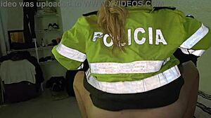 Blonde Officer Rides Cock