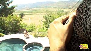 Lesbian touches nipples