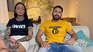 Skinny tattooed blowjob