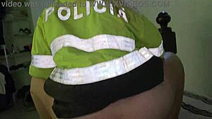 Blonde Officer Rides Cock