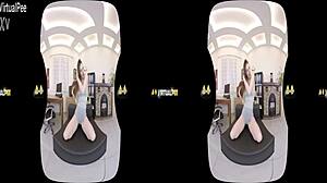 Kinky redhead pissing