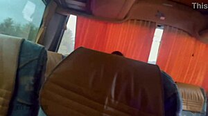 thrilled bus blowjob