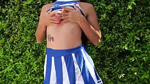 Sexy Cheerleader Flashing