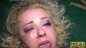 Petite Blonde Mouthfucked!