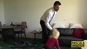 Petite Blonde Mouthfucked!