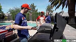 Teen threesome deepthroat