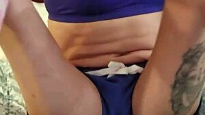 petite masturbates solo