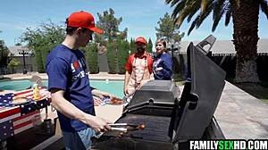 Teen threesome deepthroat