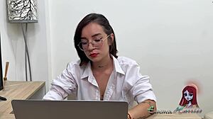 Office Dildo Masturbation
