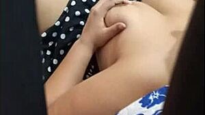 Woman masturbates home