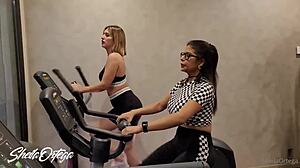 Lesbians Gym Bathroom Fuck