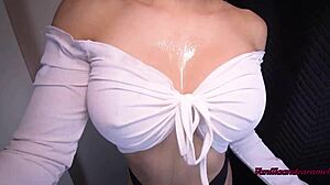 Busty latina striptease