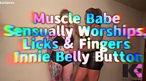 Muscle babe belly worship