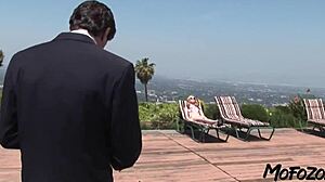 Blonde amateur rough facial