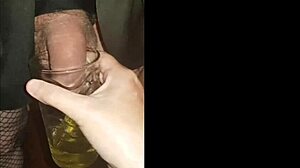 Crossdresser drinks pee