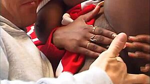 Ebony cheerleader fucked