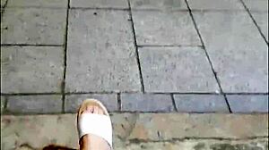 Asian Ladyboy Outdoor Cum