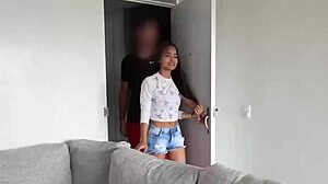 Latina Swallows Cum Doggystyle