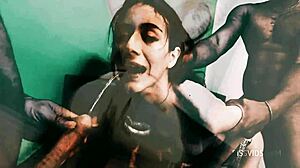 Rough Latina Gangbang